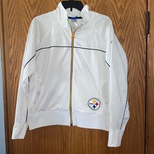 Reebok women’s XL Pittsburgh Steelers white zip up